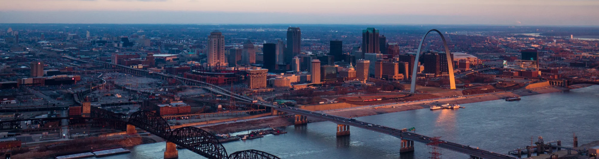 birds eye view of downtown St. Louis, Missouri birds eye view of downtown St. Louis, Missouri